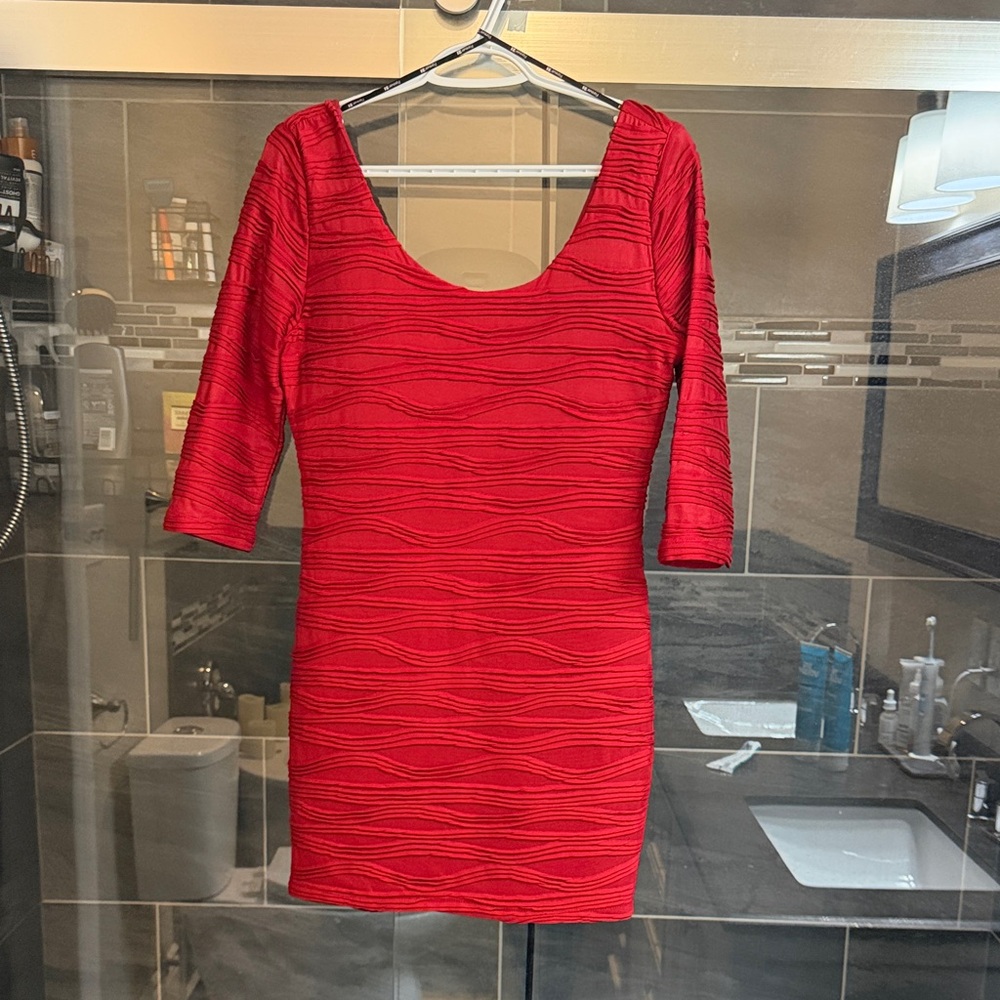 Forever 21 Textured Red Mini Dress
